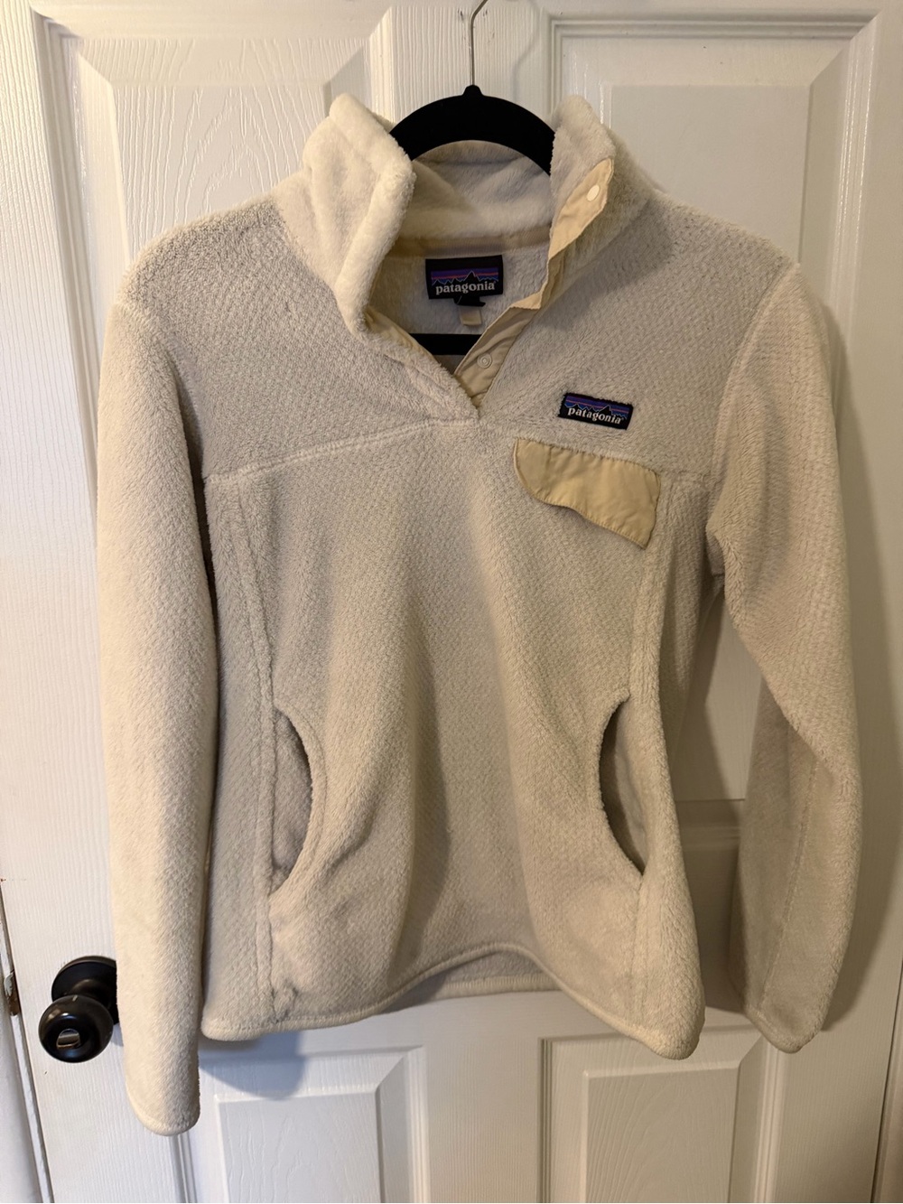 Patagonia Synchilla Cream Zip-Neck Fleece Pullover sz Small